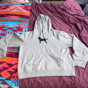 Gray Black Dog Hoodie